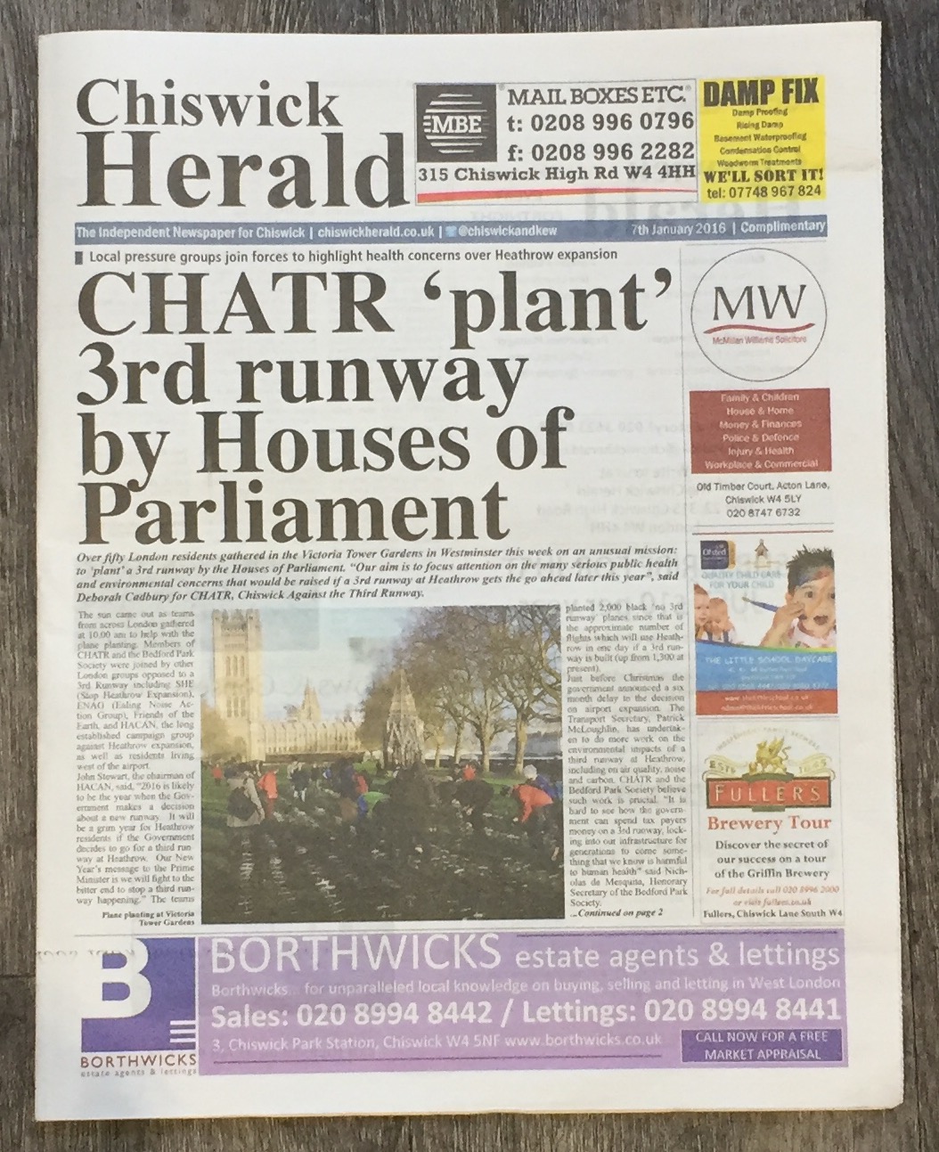 Chiswick Herald p1 07.01.16
